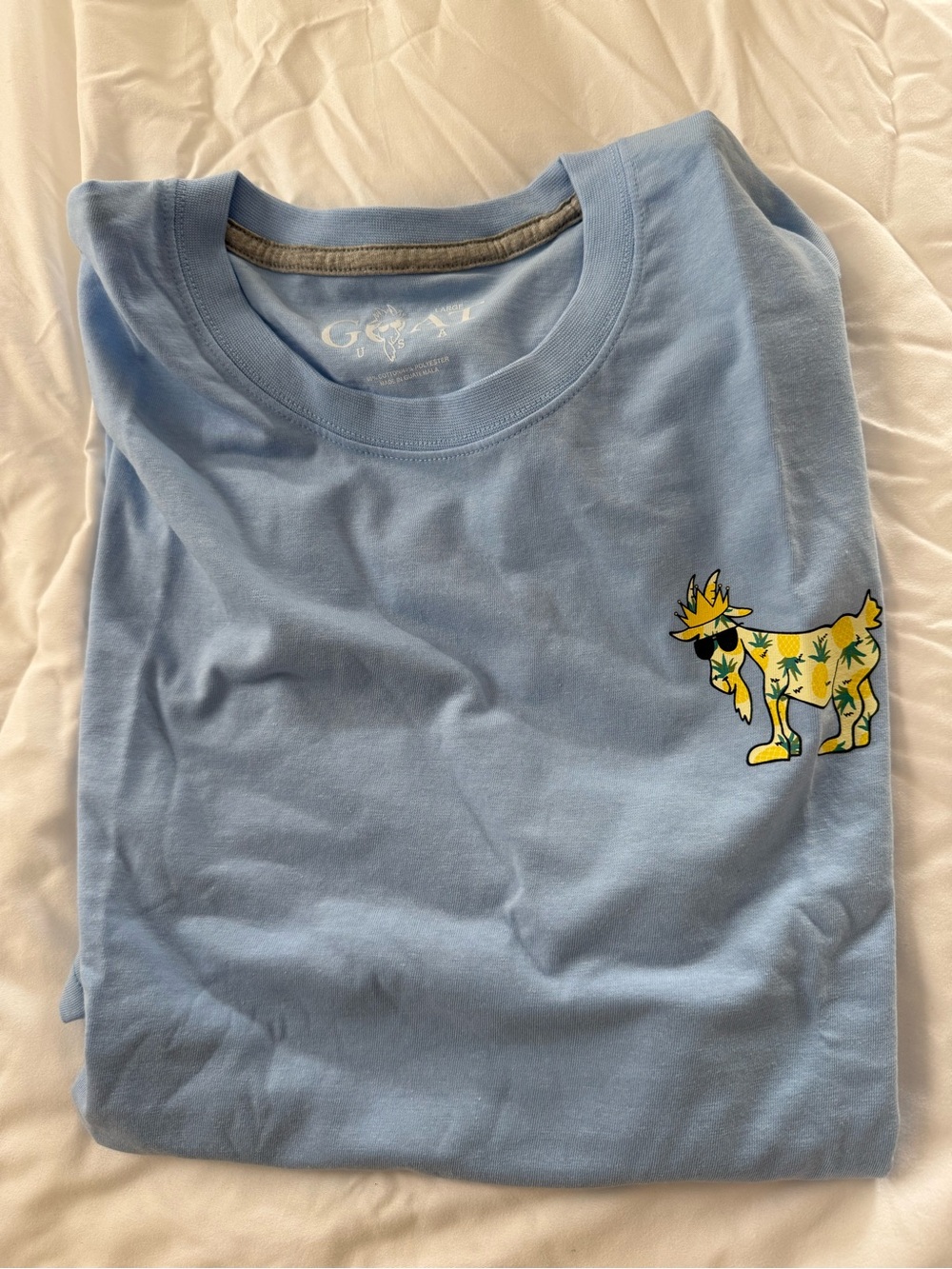 Goat USA Light Blue Short Sleeve Graphic Tee - Goat Logo
